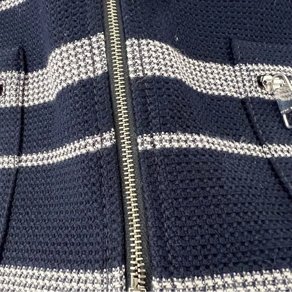 Boss Hugo Boss Navy White Striped Zippered Jacket